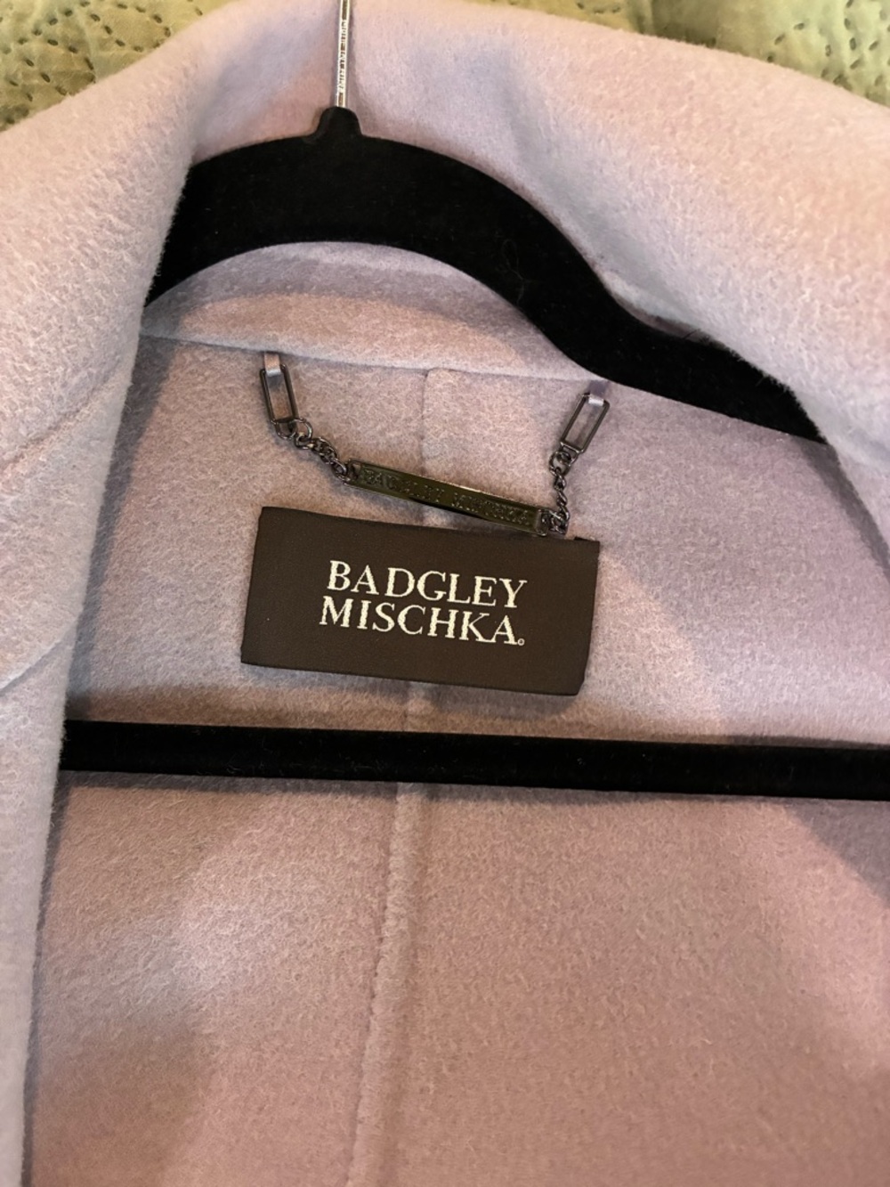 Badgley Mischka Purple Wool Trench Coat - Picture 7 of 8